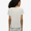 T-Shirt mit V-Ausschnitt und Slub-Stickerei