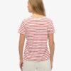 T-Shirt mit V-Ausschnitt und Slub-Stickerei