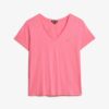 T-Shirt mit V-Ausschnitt und Slub-Stickerei