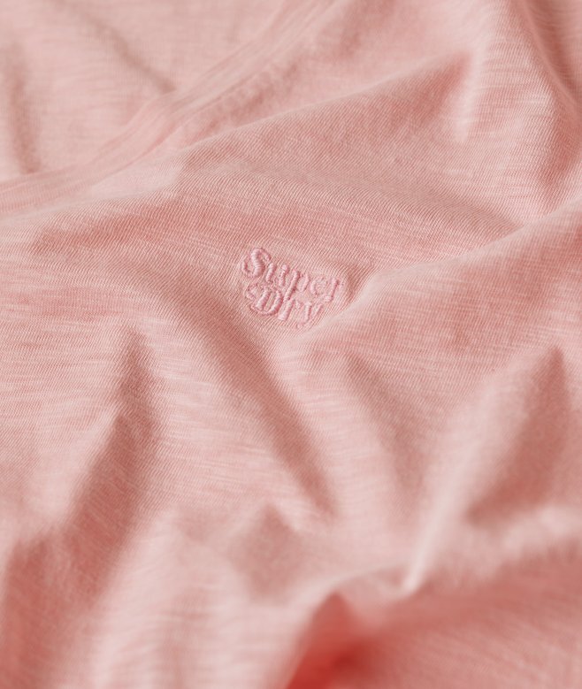 T-Shirt mit V-Ausschnitt und Slub-Stickerei T-Shirt mit V-Ausschnitt und Slub-Stickerei