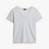 T-Shirt mit V-Ausschnitt und Slub-Stickerei