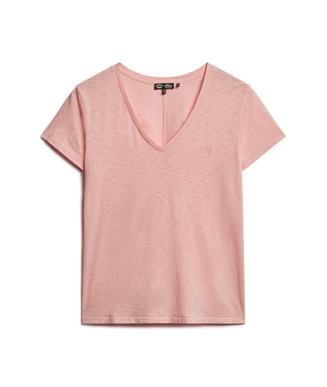T-Shirt mit V-Ausschnitt und Slub-Stickerei T-Shirt mit V-Ausschnitt und Slub-Stickerei