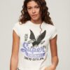 T-Shirt mit verziertem Poster-Motiv und Flügelärmeln