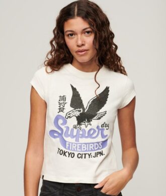 T-Shirt mit verziertem Poster-Motiv und Flügelärmeln T-Shirt mit verziertem Poster-Motiv und Flügelärmeln