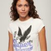 T-Shirt mit verziertem Poster-Motiv und Flügelärmeln
