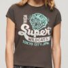T-Shirt mit verziertem Poster-Motiv und Flügelärmeln