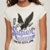 T-Shirt mit verziertem Poster-Motiv und Flügelärmeln