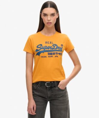 Tailliertes T-Shirt mit gesticktem Vintage-Logo