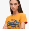 Tailliertes T-Shirt mit gesticktem Vintage-Logo Tailliertes T-Shirt mit gesticktem Vintage-Logo