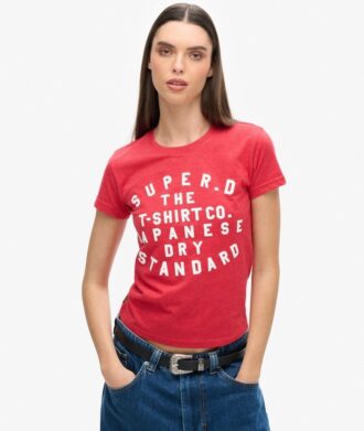 Tailliertes T-Shirt mit Puff-Print