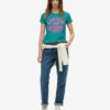 Tailliertes T-Shirt mit Puff-Print