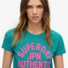 Tailliertes T-Shirt mit Puff-Print