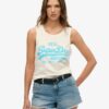 Tanktop mit Vintage-Logo und U-Ausschnitt