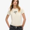 Tattoo-Strass-T-Shirt mit tailliertem Schnitt