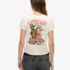 Tattoo-Strass-T-Shirt mit tailliertem Schnitt