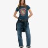 Tattoo-Strass-T-Shirt mit tailliertem Schnitt
