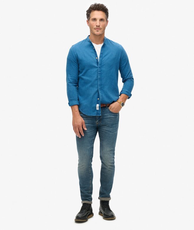 The Merchant Store – Henley-Hemd in Indigo The Merchant Store – Henley-Hemd in Indigo