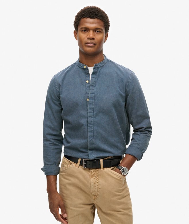 The Merchant Store – Indigo-Henley-Hemd The Merchant Store – Indigo-Henley-Hemd