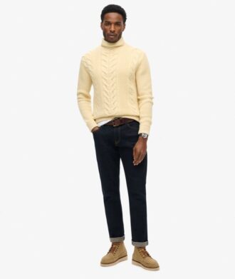 The Merchant Store – Rollkragenpullover mit Zopfmuster The Merchant Store – Rollkragenpullover mit Zopfmuster