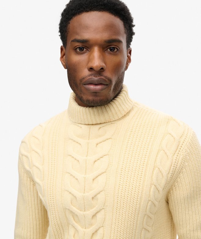 The Merchant Store – Rollkragenpullover mit Zopfmuster The Merchant Store – Rollkragenpullover mit Zopfmuster
