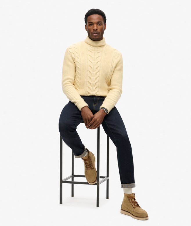 The Merchant Store – Rollkragenpullover mit Zopfmuster The Merchant Store – Rollkragenpullover mit Zopfmuster