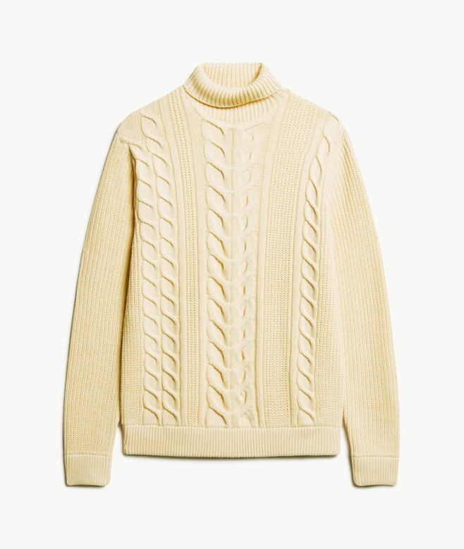 The Merchant Store – Rollkragenpullover mit Zopfmuster The Merchant Store – Rollkragenpullover mit Zopfmuster
