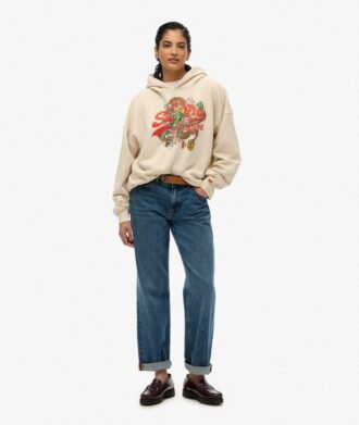 Tokyo Vintage Logo Relaxed Kapuzenpullover