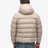 Tweed-Sport-Puffer-Jacke mit Kapuze