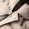 Tweed-Sport-Puffer-Jacke mit Kapuze