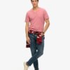 V-Ausschnitt-Slub-Short-T-Shirt mit kurzen Ärmeln