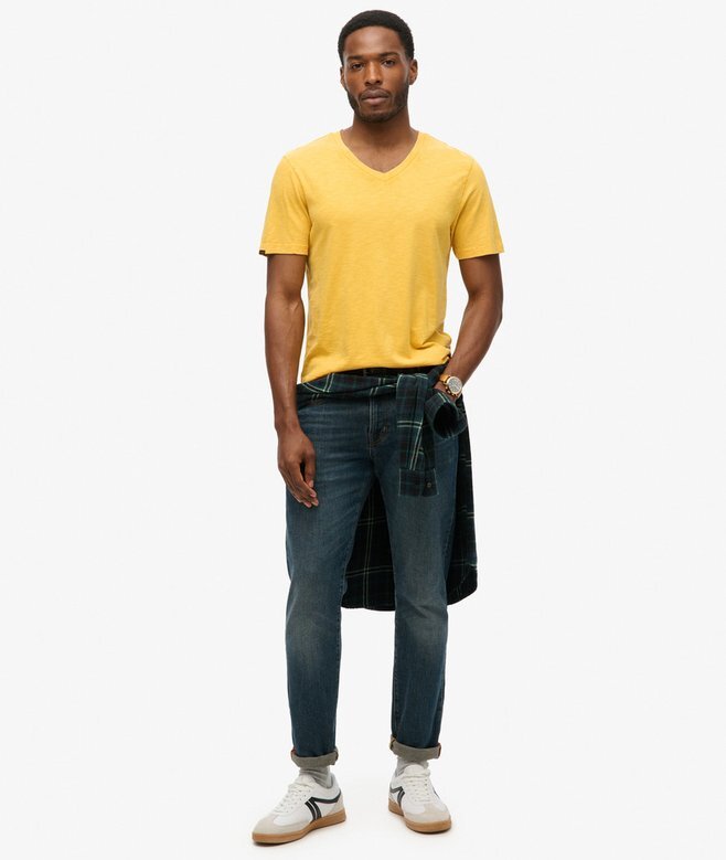 V-Ausschnitt-Slub-Short-T-Shirt mit kurzen Ärmeln V-Ausschnitt-Slub-Short-T-Shirt mit kurzen Ärmeln