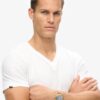 V-Ausschnitt-Slub-Short-T-Shirt mit kurzen Ärmeln V-Ausschnitt-Slub-Short-T-Shirt mit kurzen Ärmeln