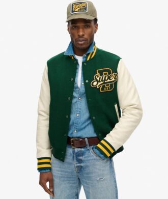 Varsity-Bomberjacke aus Wolle
