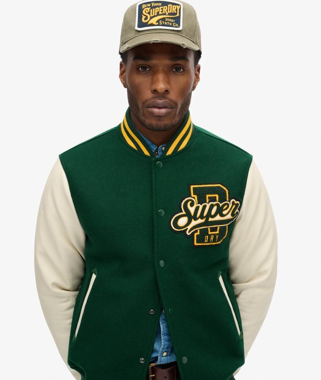 Varsity-Bomberjacke aus Wolle Varsity-Bomberjacke aus Wolle