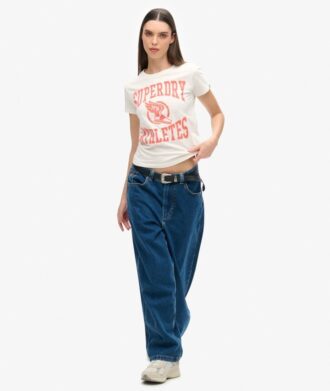 Varsity Flocked Fitted T-Shirt