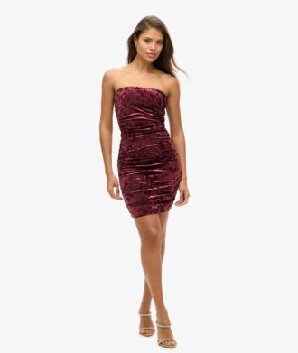 Velvet Bandeau Minikleid