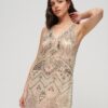 Verziertes Minikleid mit V-Ausschnitt Verziertes Minikleid mit V-Ausschnitt