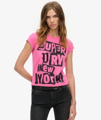 Verziertes Punk-T-Shirt mit Flügelärmeln
