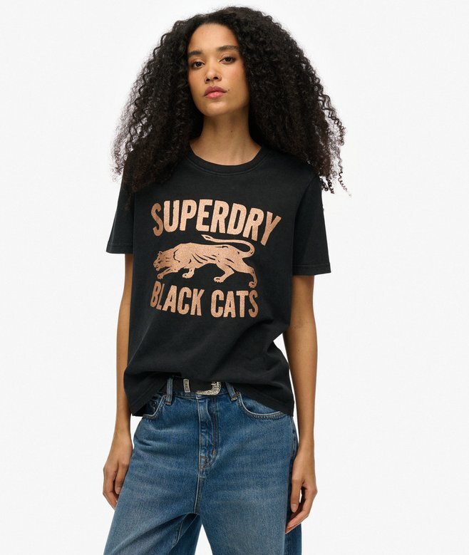 Verziertes Varsity-T-Shirt in lockerer Passform Verziertes Varsity-T-Shirt in lockerer Passform