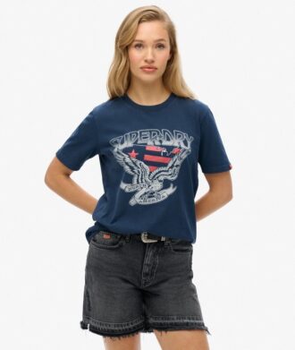 Verziertes Varsity-T-Shirt in lockerer Passform