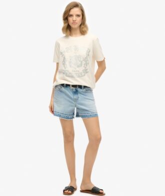 Verziertes Varsity-T-Shirt in lockerer Passform