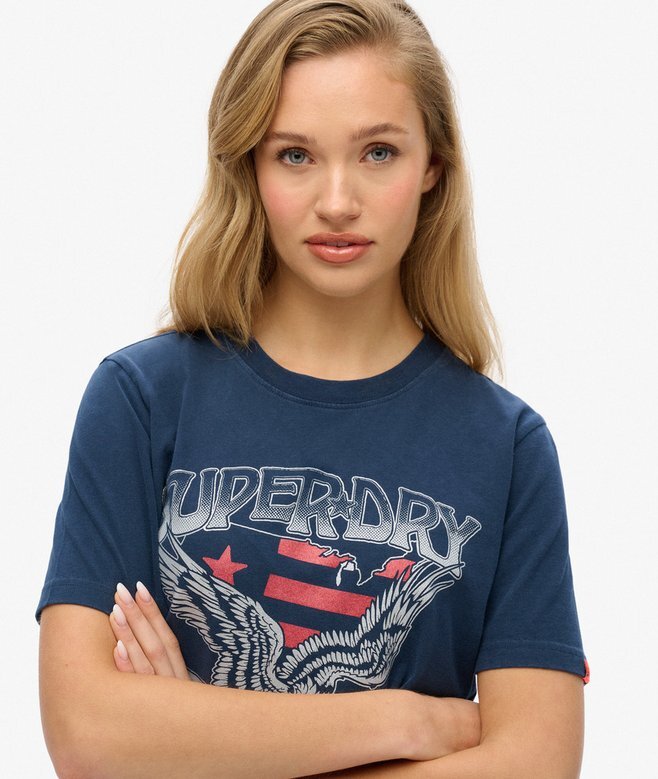 Verziertes Varsity-T-Shirt in lockerer Passform Verziertes Varsity-T-Shirt in lockerer Passform
