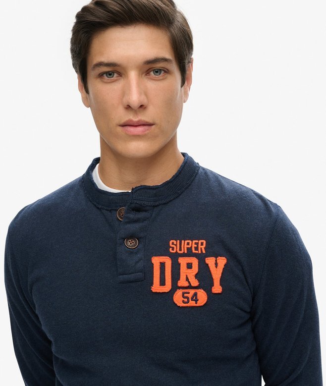 Vintage Athletic Langarm-Henley-Oberteil Vintage Athletic Langarm-Henley-Oberteil