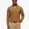 Vintage Jacob Half-Zip-Pullover mit Zopfmuster Vintage Jacob Half-Zip-Pullover mit Zopfmuster