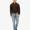 Vintage Jacob Half-Zip-Pullover mit Zopfmuster Vintage Jacob Half-Zip-Pullover mit Zopfmuster