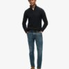 Vintage Jacob Half-Zip-Pullover mit Zopfmuster Vintage Jacob Half-Zip-Pullover mit Zopfmuster