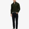 Vintage Jacob Half-Zip-Pullover mit Zopfmuster