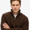 Vintage Jacob Half-Zip-Pullover mit Zopfmuster Vintage Jacob Half-Zip-Pullover mit Zopfmuster