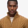 Vintage Jacob Half-Zip-Pullover mit Zopfmuster Vintage Jacob Half-Zip-Pullover mit Zopfmuster