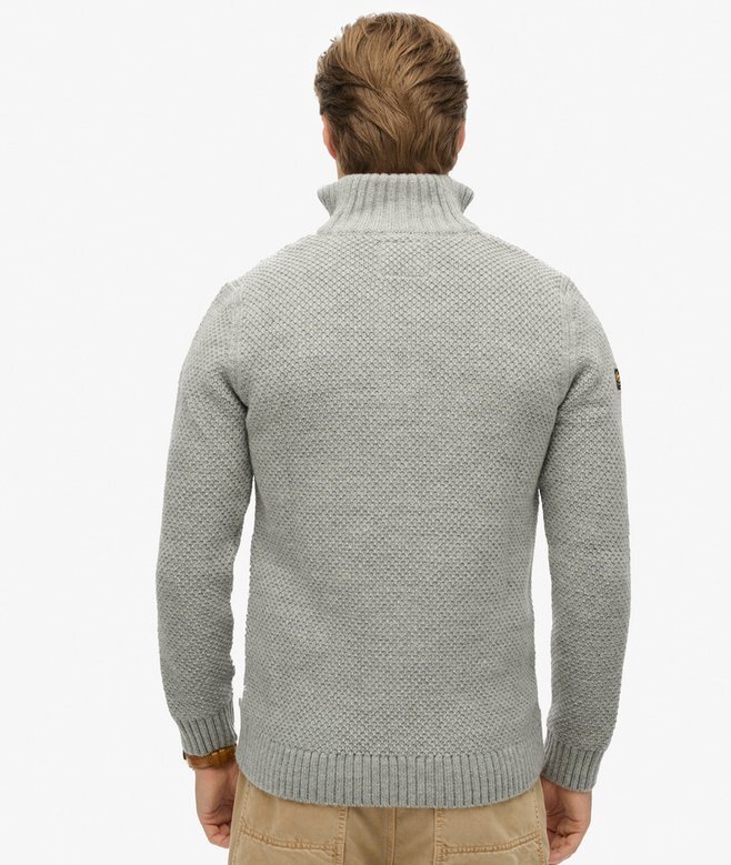 Vintage Jacob Half-Zip-Pullover mit Zopfmuster Vintage Jacob Half-Zip-Pullover mit Zopfmuster